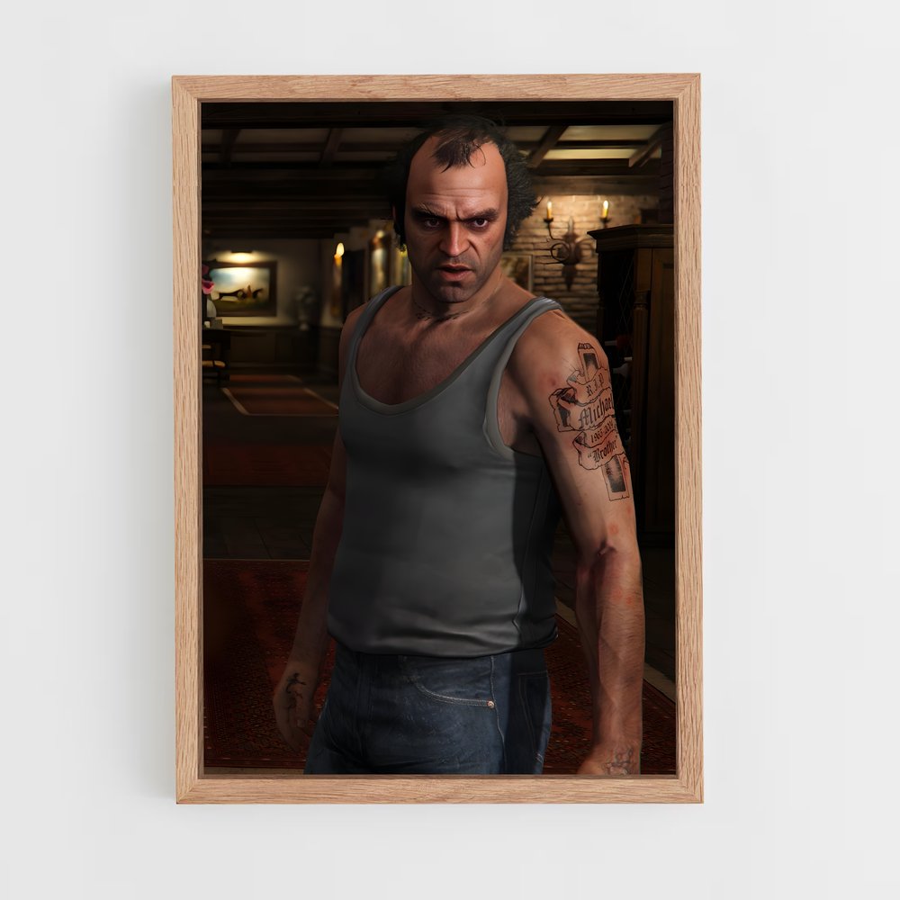 Poster Trevor en Tatouages – affiche GTA V (vue 4)